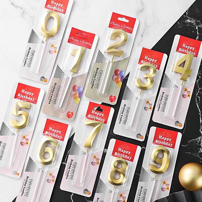 birthday cake digital candles party decoration card Number