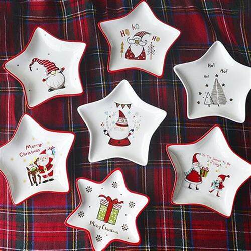 Export Nordic Poland Christmas star plate Santa Claus