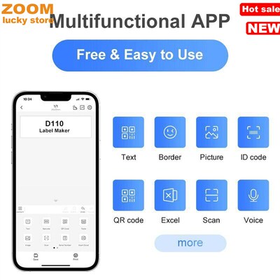 Niimbot D110 Label Maker Machine,Bluetooth Label Printer