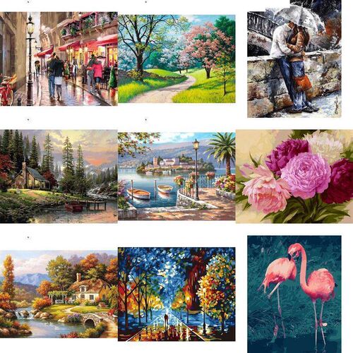 Diy Paint By Numbers Landscape Drawing On Canvas Home decor