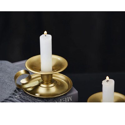 Matte Black Iron Candlestick Holder European Style Candle  H
