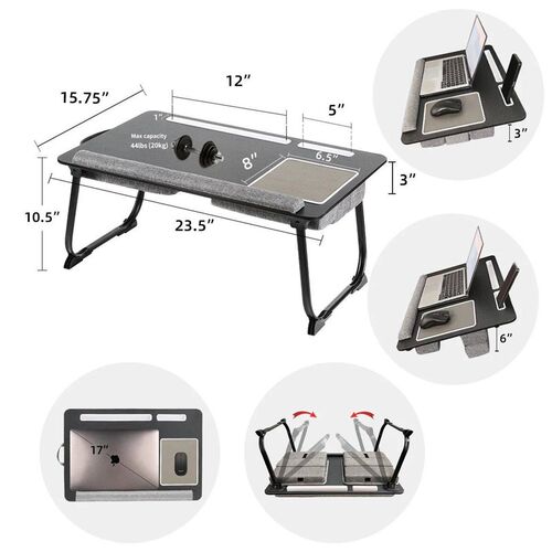 MUMUCC Portable Bed Table For Laptop Folding With Foldable C