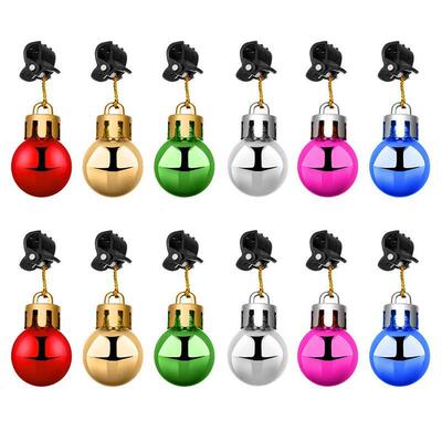 12PCS Christmas Clip Ball Ornament Xmas Beard Pendant Balls