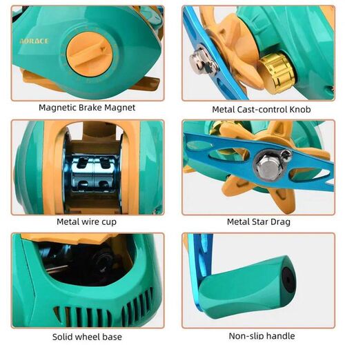 Baitcasting Fishing Reels Gear Ratio 7.2:1 High Speed Fishin