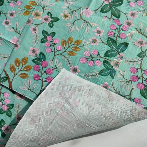 Green Paper Napkins Decoupage 春季树莓绿色蝶骨巴特派对餐巾纸