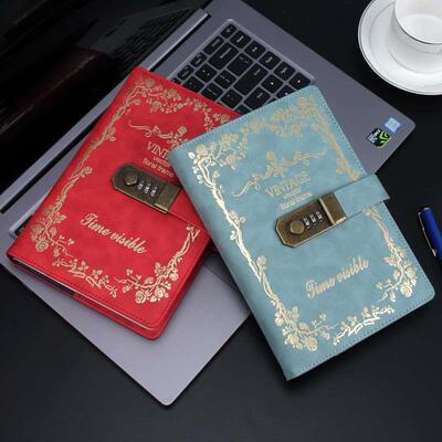 Retro European Style Girls Diary with Lock Thickened Antiqu