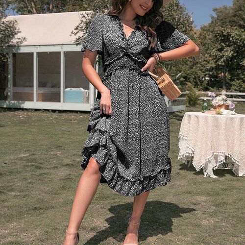Sexy Dress Long Skirt 2025 Summer Short Sleeves Elegant Swin