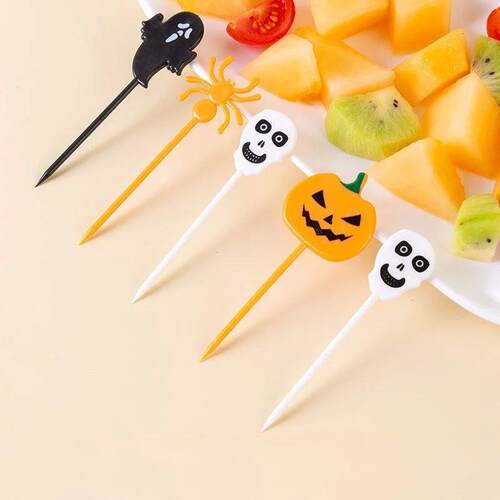 10PCS Plastic Halloween Toothpicks Halloween Cupcake Topper