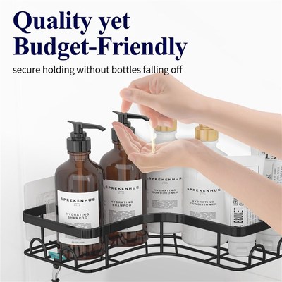 corner shower rack, non drilling adhesive bathroom rack