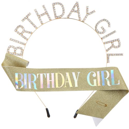 Birthday Crowns for Women Birthday Girl Sash &Birthday Tiara