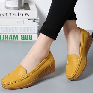 Women Shoes 2023 New Leather Flat Shoes Slip On Women Loafer