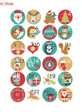 Cute Stickers Christmas Gifts Packaging Labels Creative Numb
