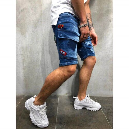 Summer New Mens Sretch Straight Short Jeans Fashion Casual