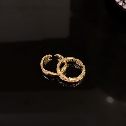 New Exquisite Zircon Ring Womens Two-Piece Light Luxury Nic