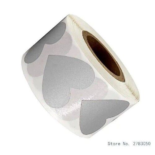 300Pcs Scratch Labels 25mm Heart Scratch Sticker for