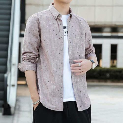 Dongyu Spring and Summer New Cotton Shirt Small Jacquard Cas