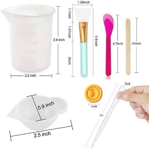 43PCS Resin Mixing Tool Kit - Silicone Measuring Cups for