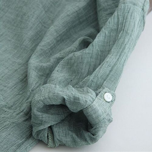 Thin cotton linen sunscreen shirt women elegant vintage long