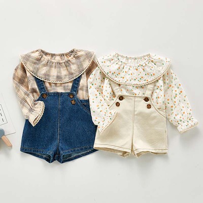 2022 Spring Autumn New Baby Overalls Boys Girls Denim Overal