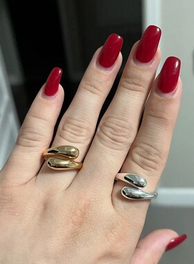Stainless Steel Smooth Double Ball Beads Rings For Women 202