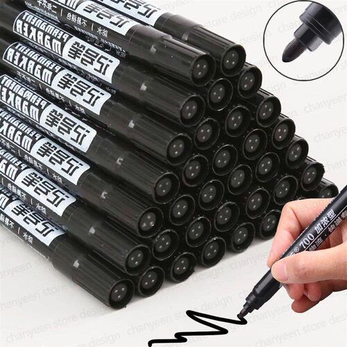 5-50Pcs Waterproof Oil-based Marker Pen Markers Black Blue R