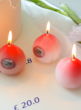 1pc Cute Peach Aromatic Candle Fruit Soy Wax Aromatherapy