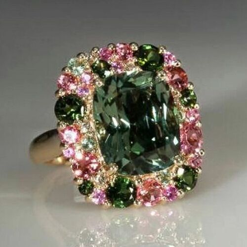 Huitan Newly Colorful Green Cubic Zirconia Rings for Women S