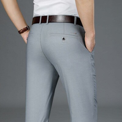 Summer Thin Modal Casual Pants for Middleaged Men Straight f