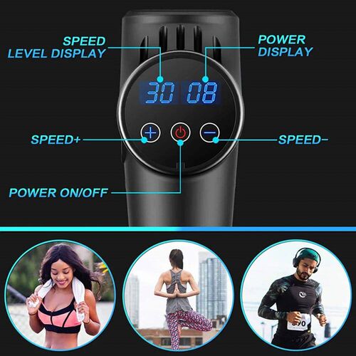 LCD Display Massage Gun Fascia Electric Percussion Pistol Ma