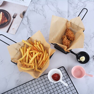 Kraft Wax Paper Oilpaper Nonstick Bread Burger Fries Basket