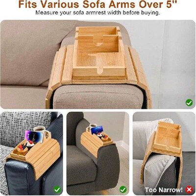 Couch Arm Tray 3 In 1 Detachable Sofa And Couch Arm Table