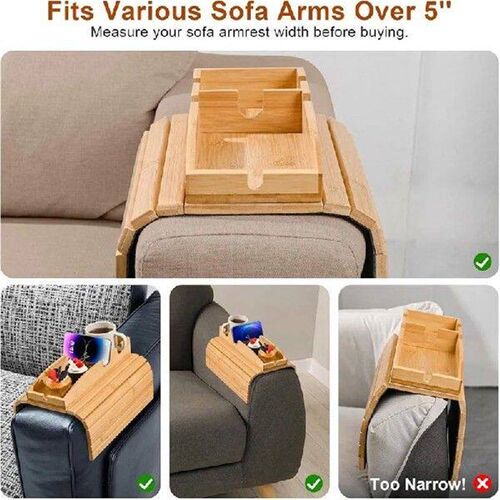 Couch Arm Tray 3 In 1 Detachable Sofa And Couch Arm Table