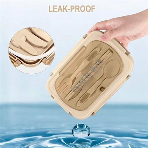 Lunch Box with Tableware for Office Workers Square Divided M