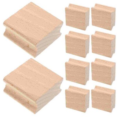 10 Pcs Seal Carving Stamper DIY Blank Scrap Die Wooden