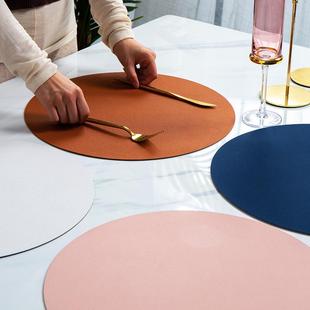 round leather placemat waterproof household bowl dish mats