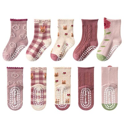 Childrens Cotton Non-slip Socks Dispensing Floor Socks Midd