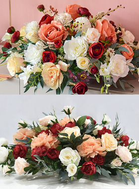 酒店餐桌花婚庆仿真花艺KTV酒吧会议客厅签到台桌面摆件装饰道具