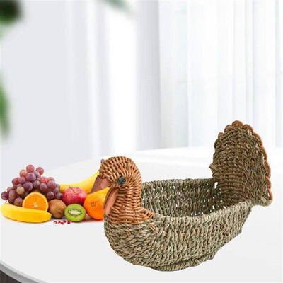 Unique Rattan Basket Vegetable Serving Basket Organizer