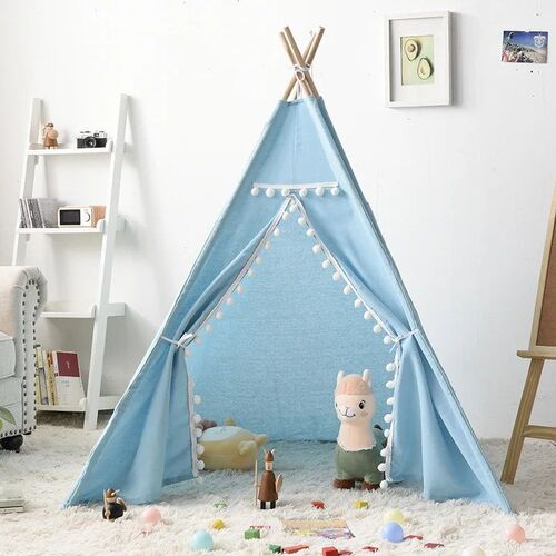 Portable Children Tents Tipi Play House Kids Cotton Canvas I