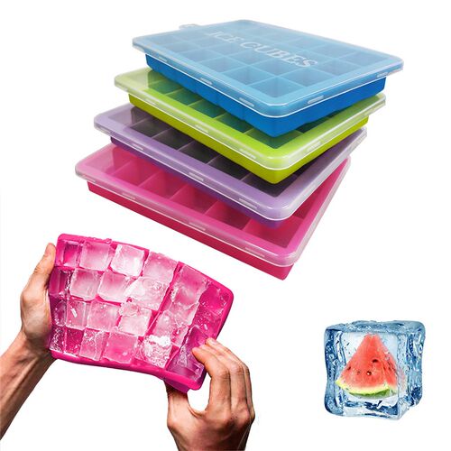 Silicone Ice Cube Maker Trays with Lids for Freezer Icecream