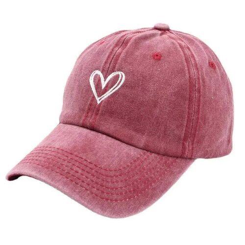 Versatile Peach Heart Embroidery Washed Old Spring And Summe