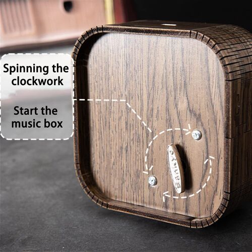Wooden Illuminated Music Box Handmade Vintage Wooden Music