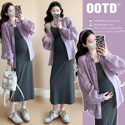 Real Shots In Stock~maternity Clothing Set Fashionable Loose