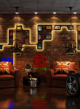 复古餐饮烧烤饭店装饰画酒吧火锅工业风墙面壁画创意咖啡餐厅挂画