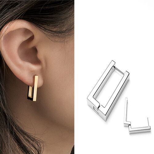 Fashion Minimalist Square Hoop Earring For Women Girls Ear H