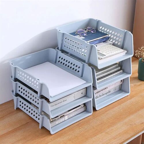 Household File Rack Creative Stackable Layered Plastic Deskt