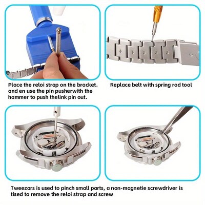 147pcs/set Watchmaker Watch Repair Repairing Tools Kit, Case