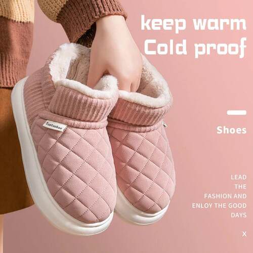 Winter thick soled anti slip warm cotton shoes with fleece b