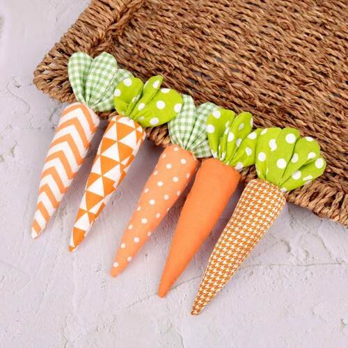 1/5pcs Easter Carrot Ornaments 2025 Spring Easter Party Deco
