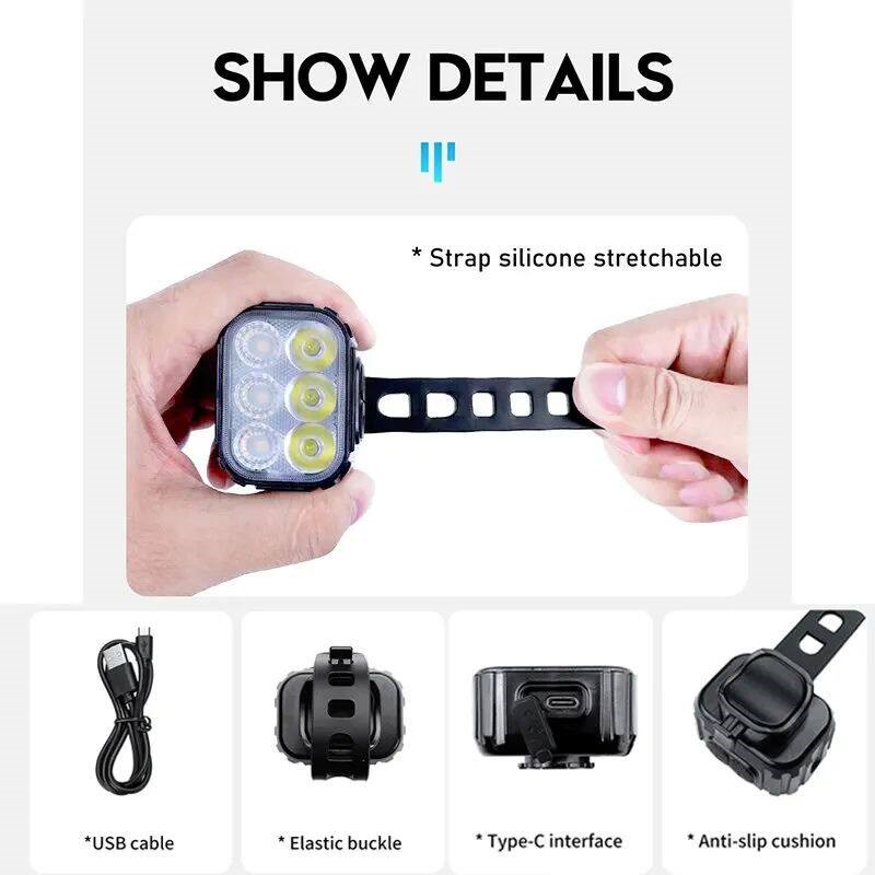 Bicycle Q6 Light Set Bike LED Front Rear Lights USB Charge M图片